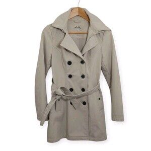 Sebby Collection Women's Size Small Jacket Double Breasted Trench Coat Softshell